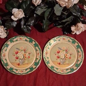 Vintage Daher 8" Decorative Tin Plates Made In Holland